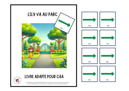 Ensemble de 4 Livres adaptés à la CAA, mot de base &quot;ALLER&quot;