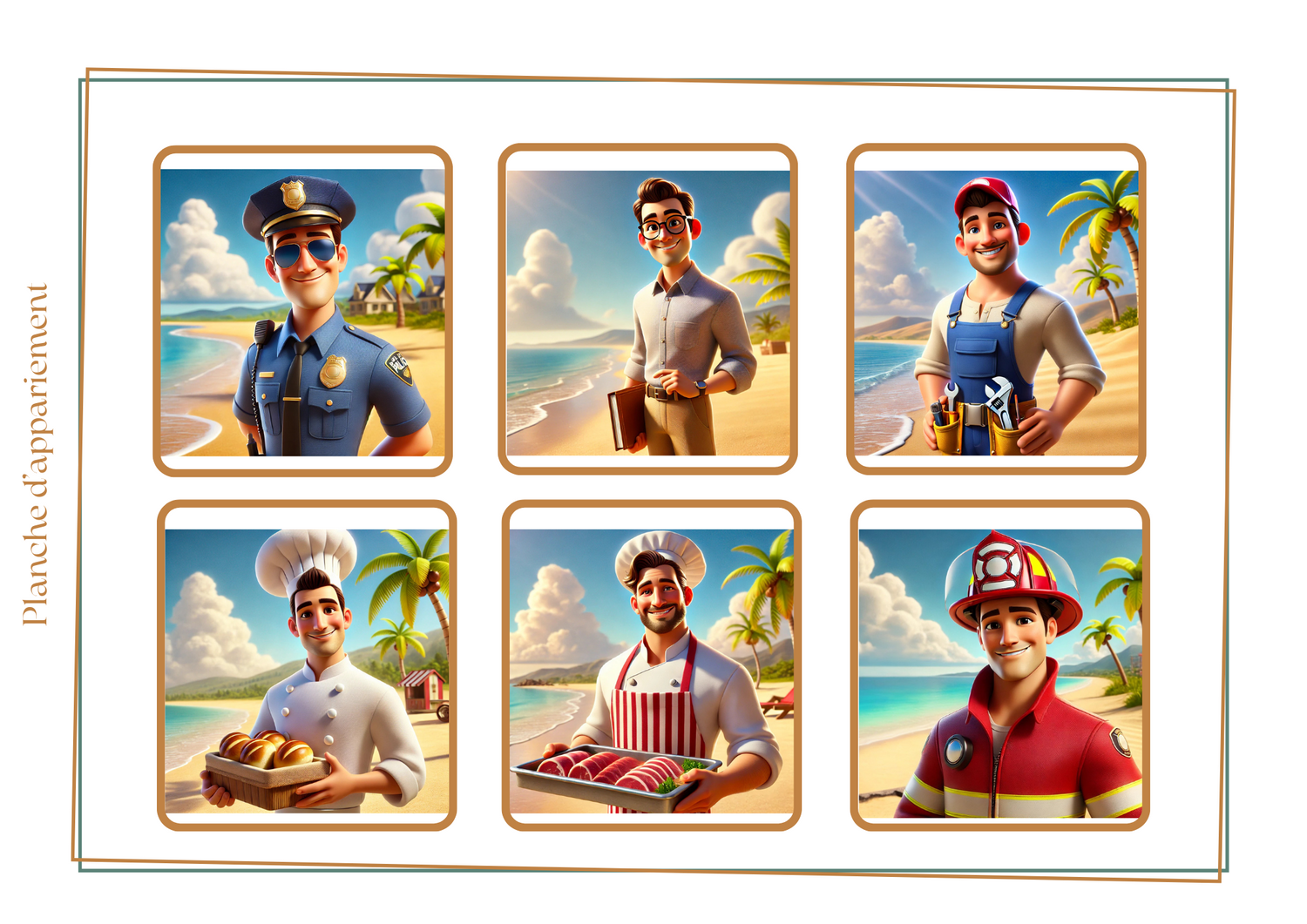 Ensemble de loto et mémory pour travailler les questions &quot;Qui?&quot; et &quot;Où?&quot;