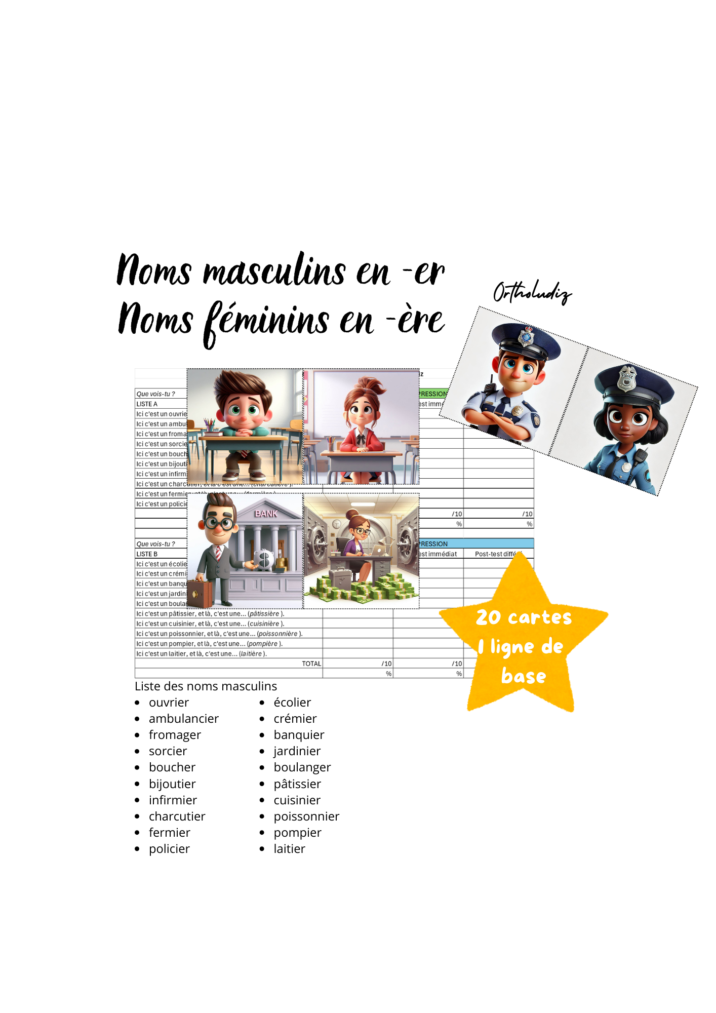 Mots masculins en -er/mots féminins en ère