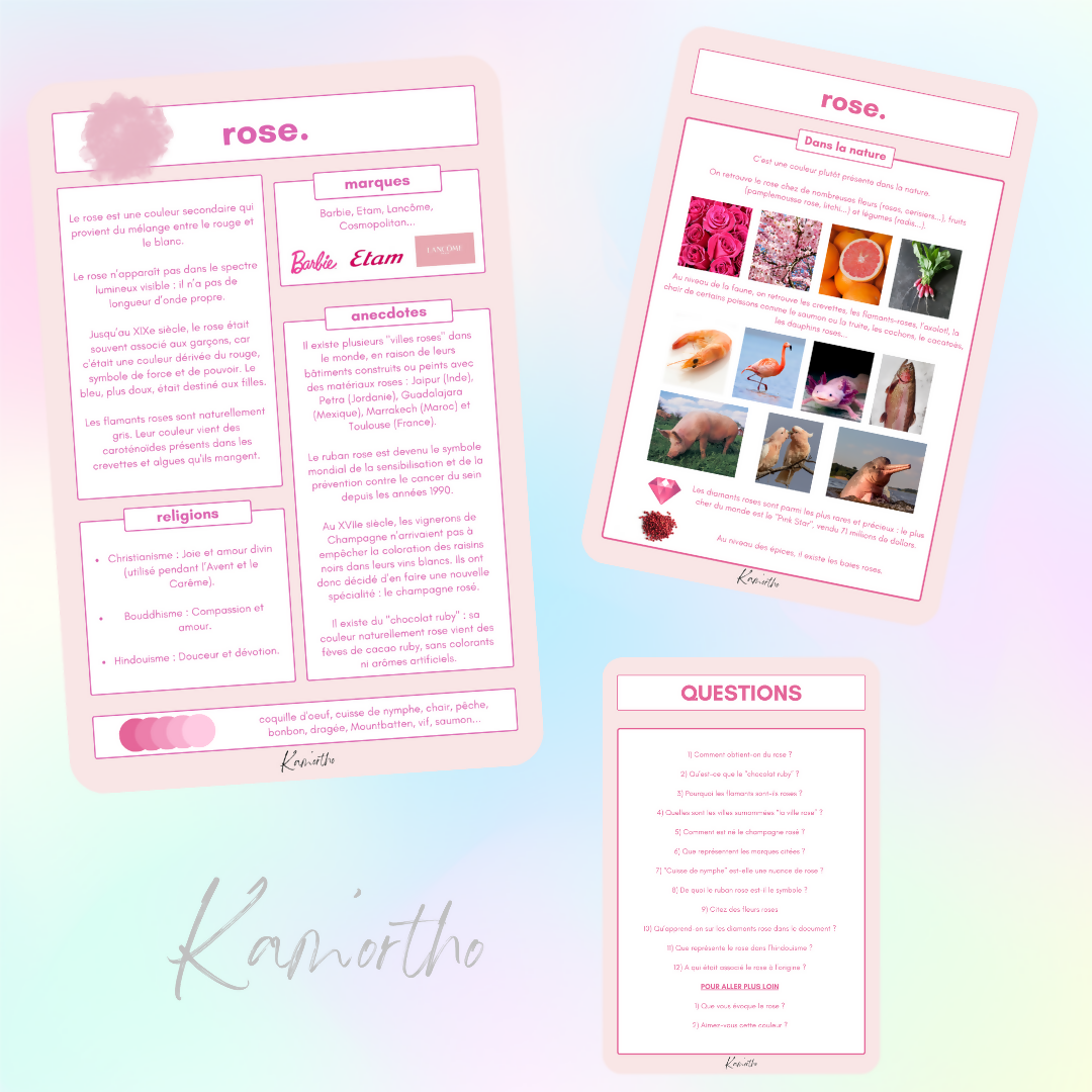 Couleurs - Extrait gratuit (le rose)