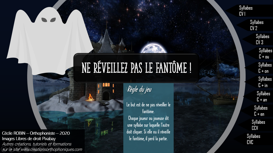Ne réveillez pas le fantôme ! (lecture de syllabes)