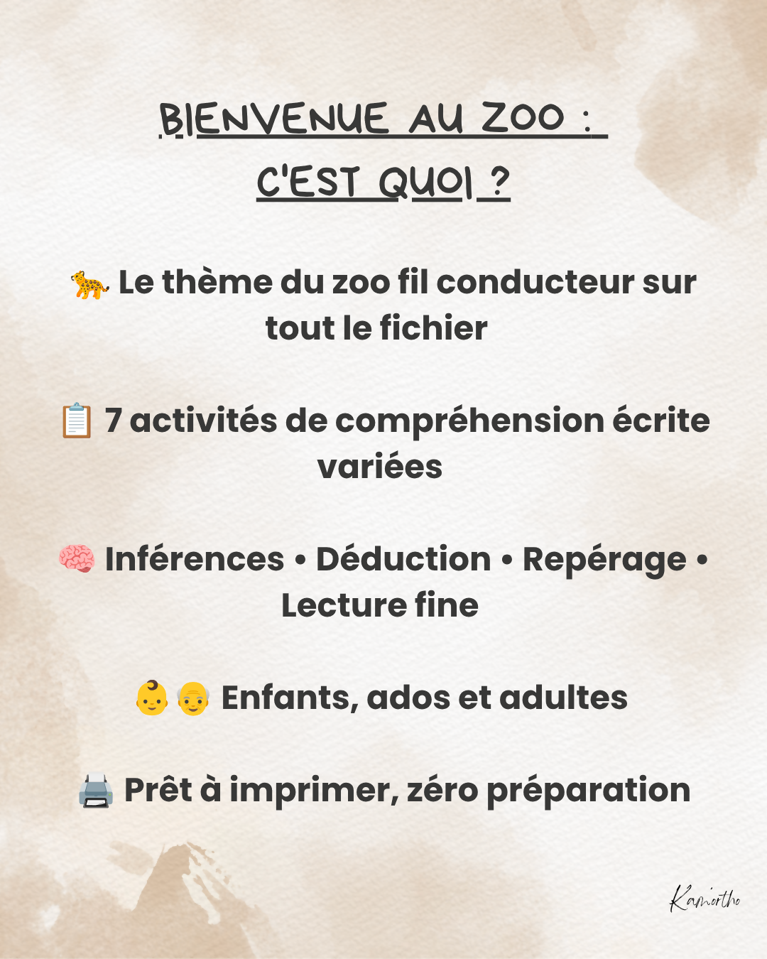 Bienvenue au zoo