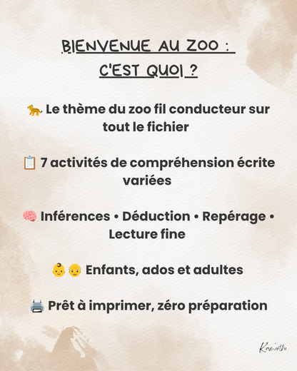 Bienvenue au zoo