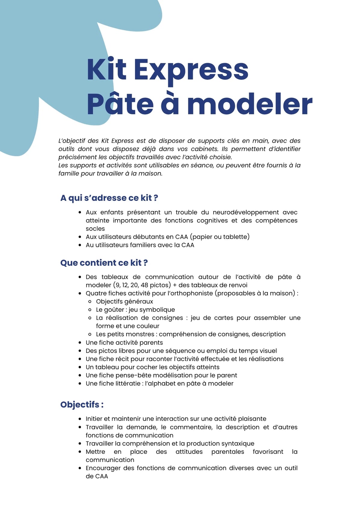 Kit Express CAA : Pâte à modeler