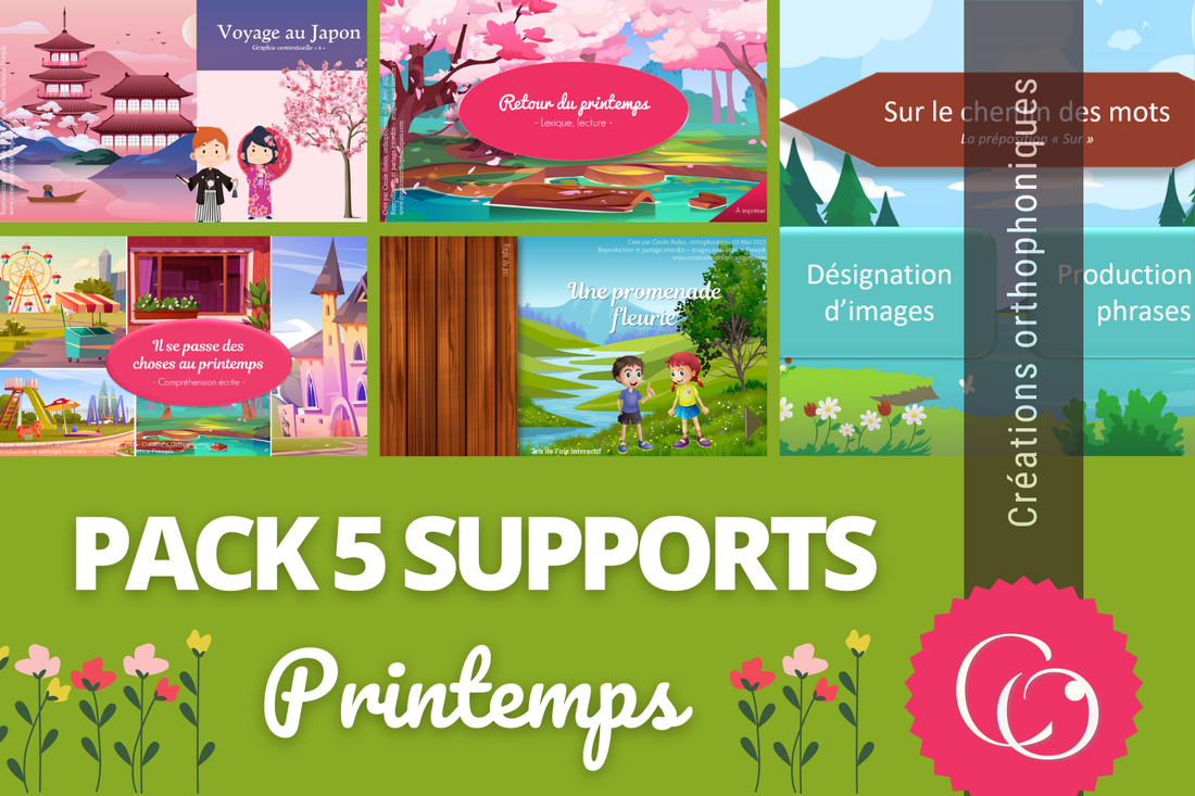 PACK 5 supports thème Printemps
