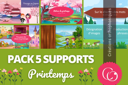 PACK 5 supports thème Printemps