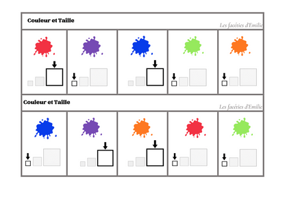 Atelier de tri : couleur, taille et quantité