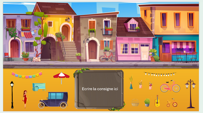 Scènes à compléter : Un village typique