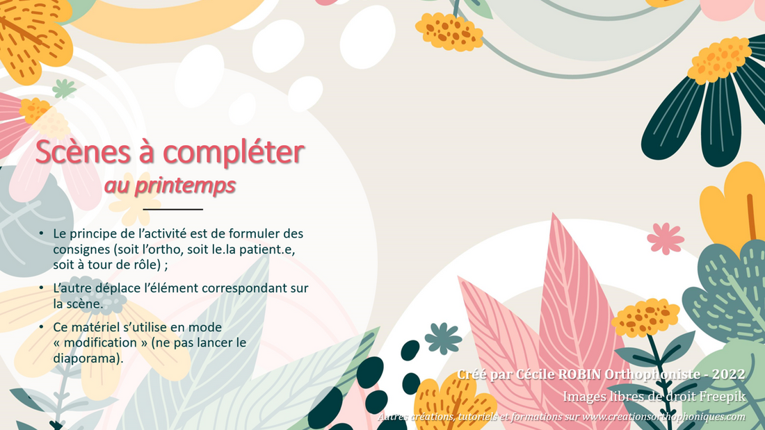 Scènes à compléter au printemps
