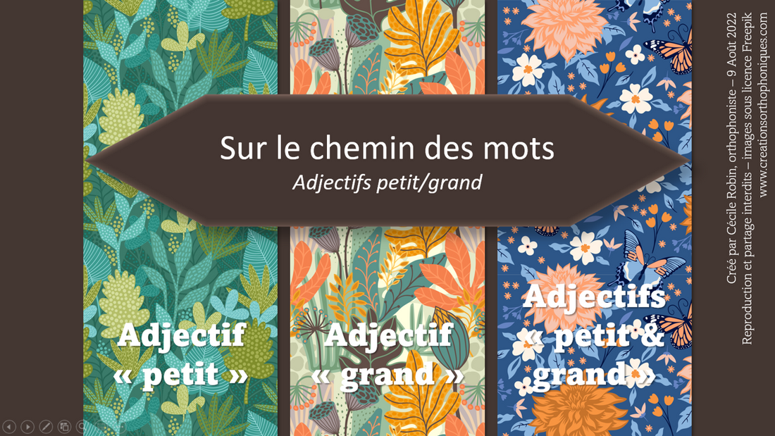 Sur le chemin des mots - petit/grand
