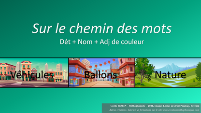 Sur le chemin des mots - Déterminant + Nom + Adjectif de couleur