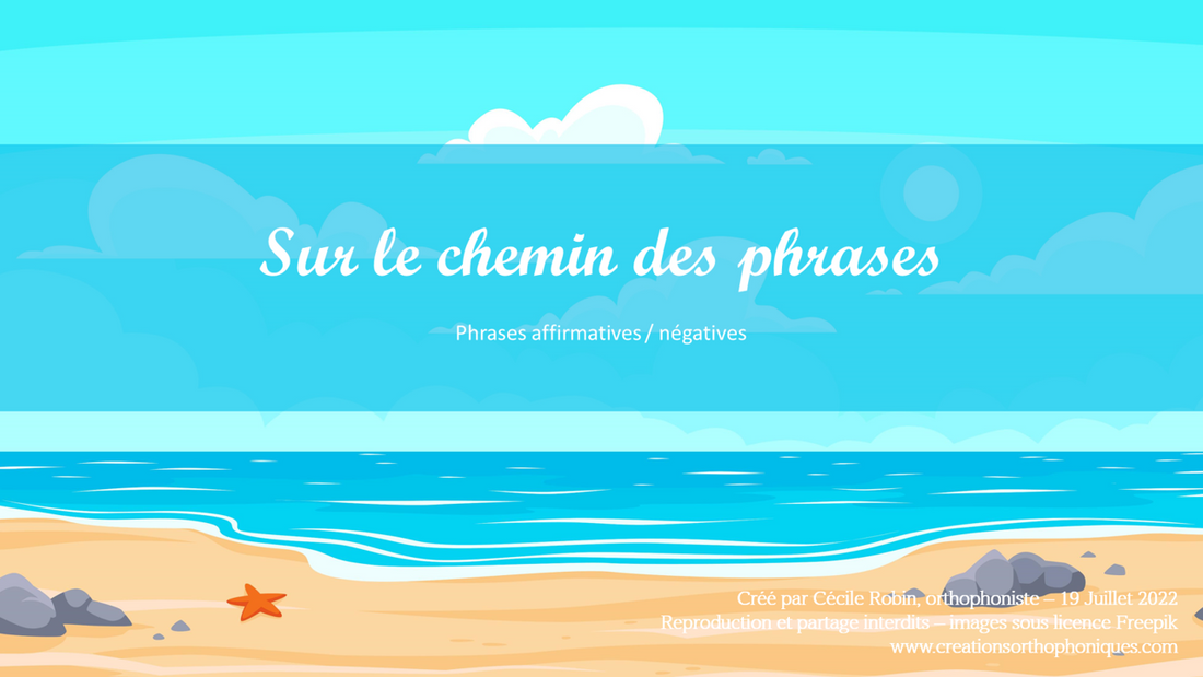 Sur le chemin des phrases - Affirmatives / négatives à la plage