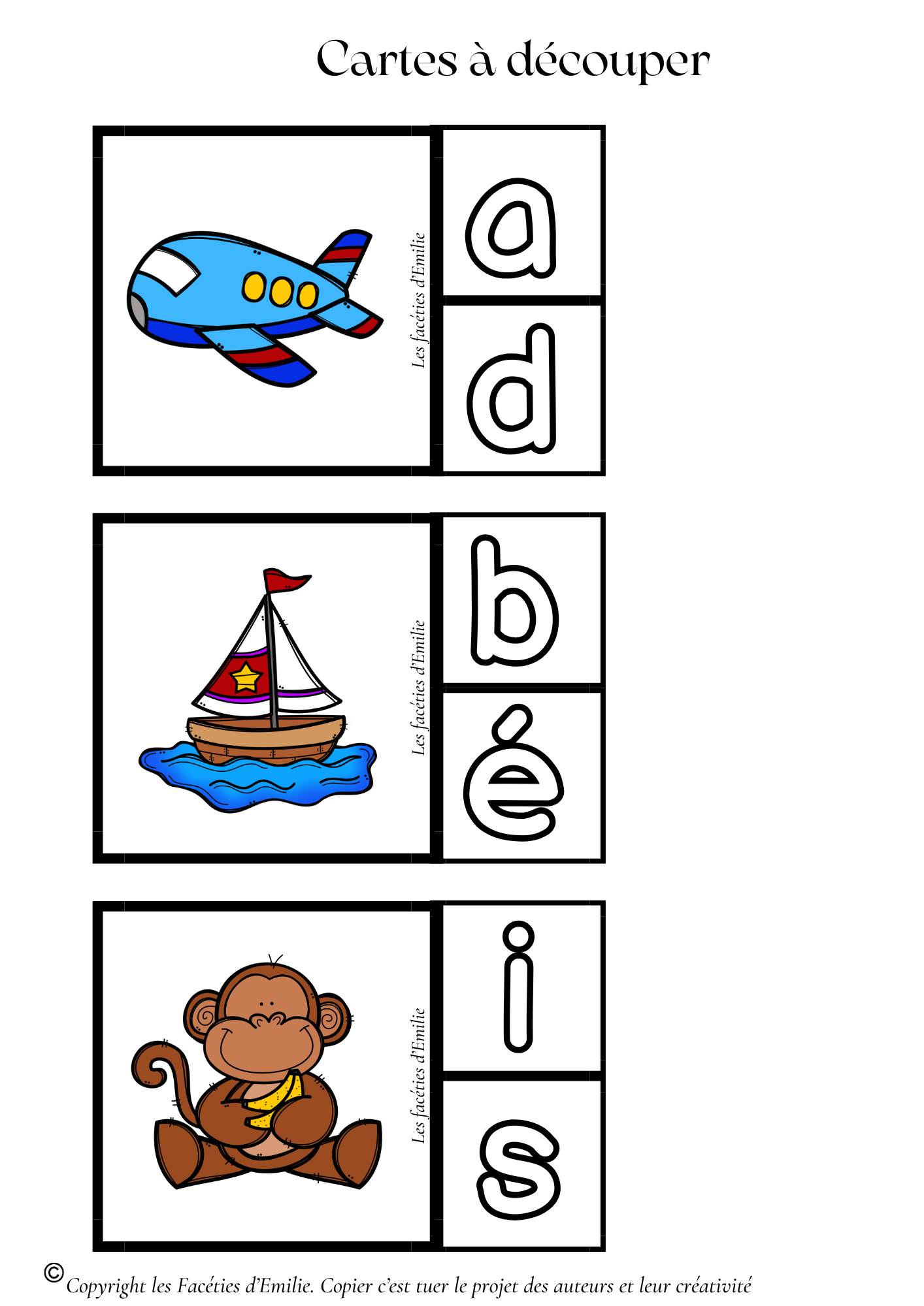 Carte à pince discrimination du son initial