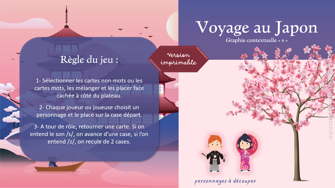Voyage au Japon - jeu imprimable