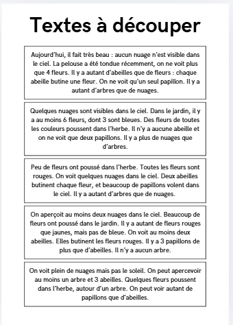 Les quantificateurs - le jardin