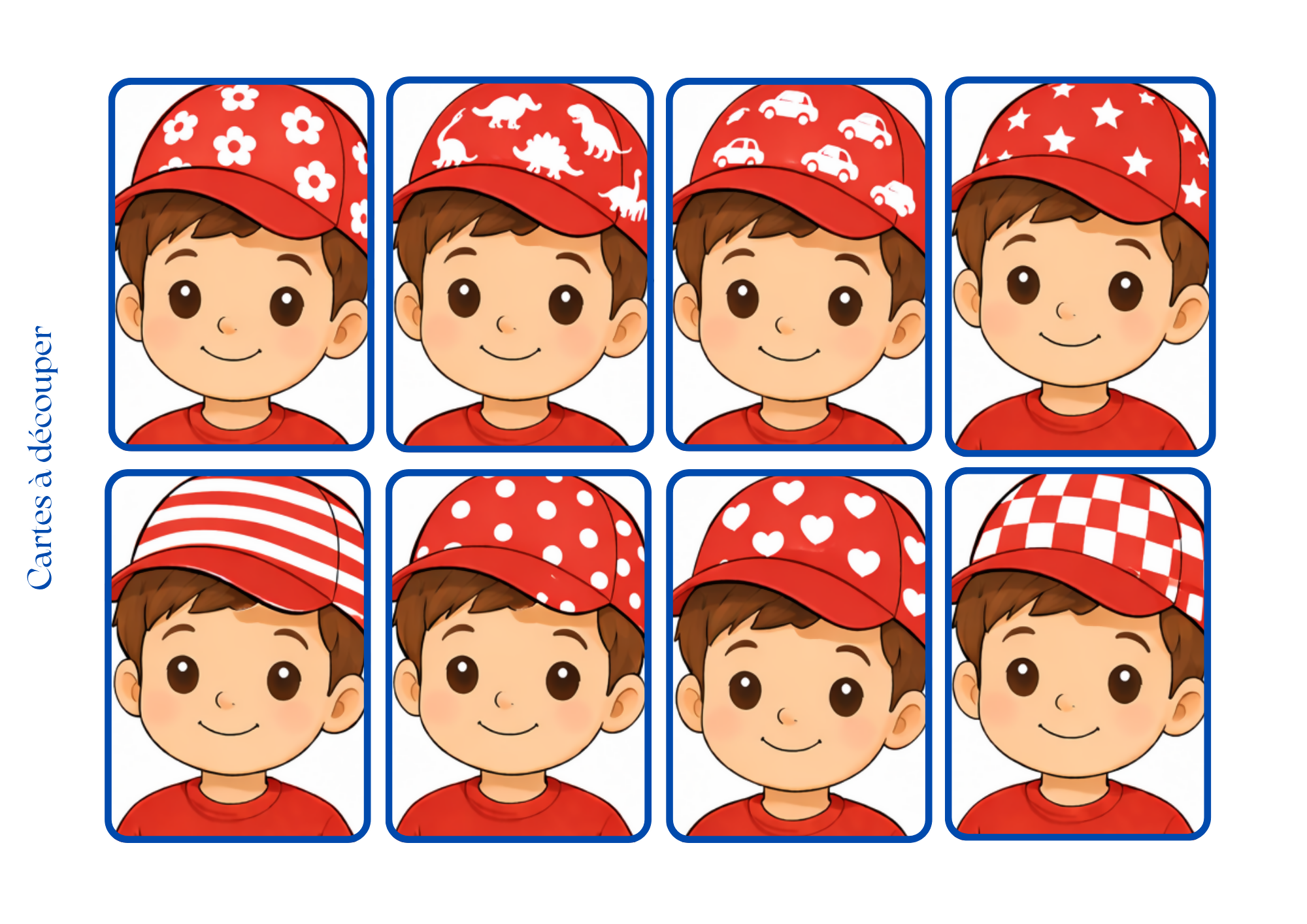 Compréhension de phrases simples : Les Casquettes