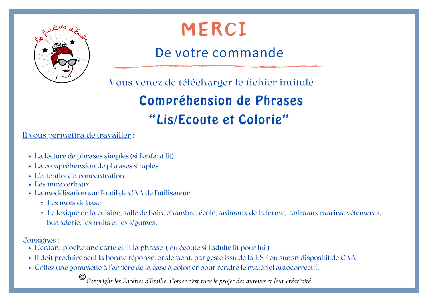 Lis/Ecoute et Colorie