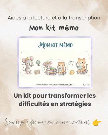 Mon kit Mémo (enfants DYS et/ou TDAH)