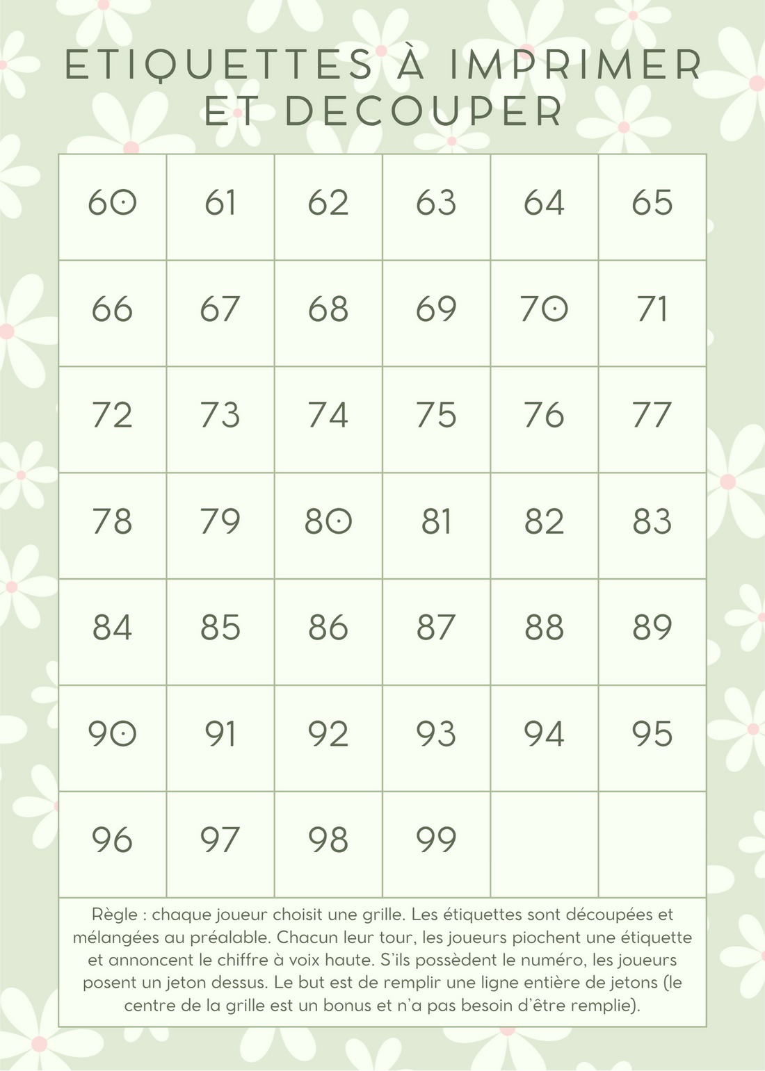 Bingo 60, 70, 80, 90
