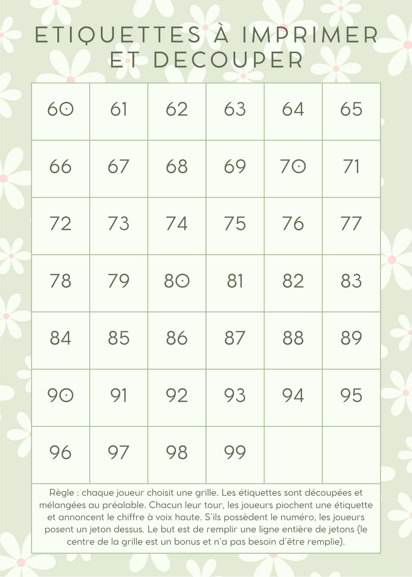 Bingo 60, 70, 80, 90