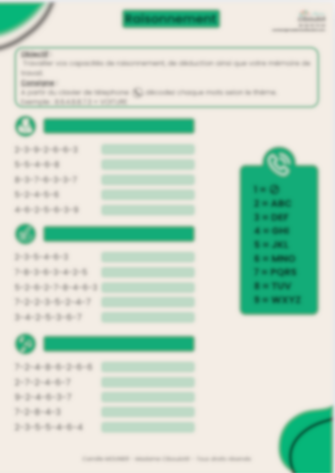 LE TÉLÉPHONE - RAISONNEMENT