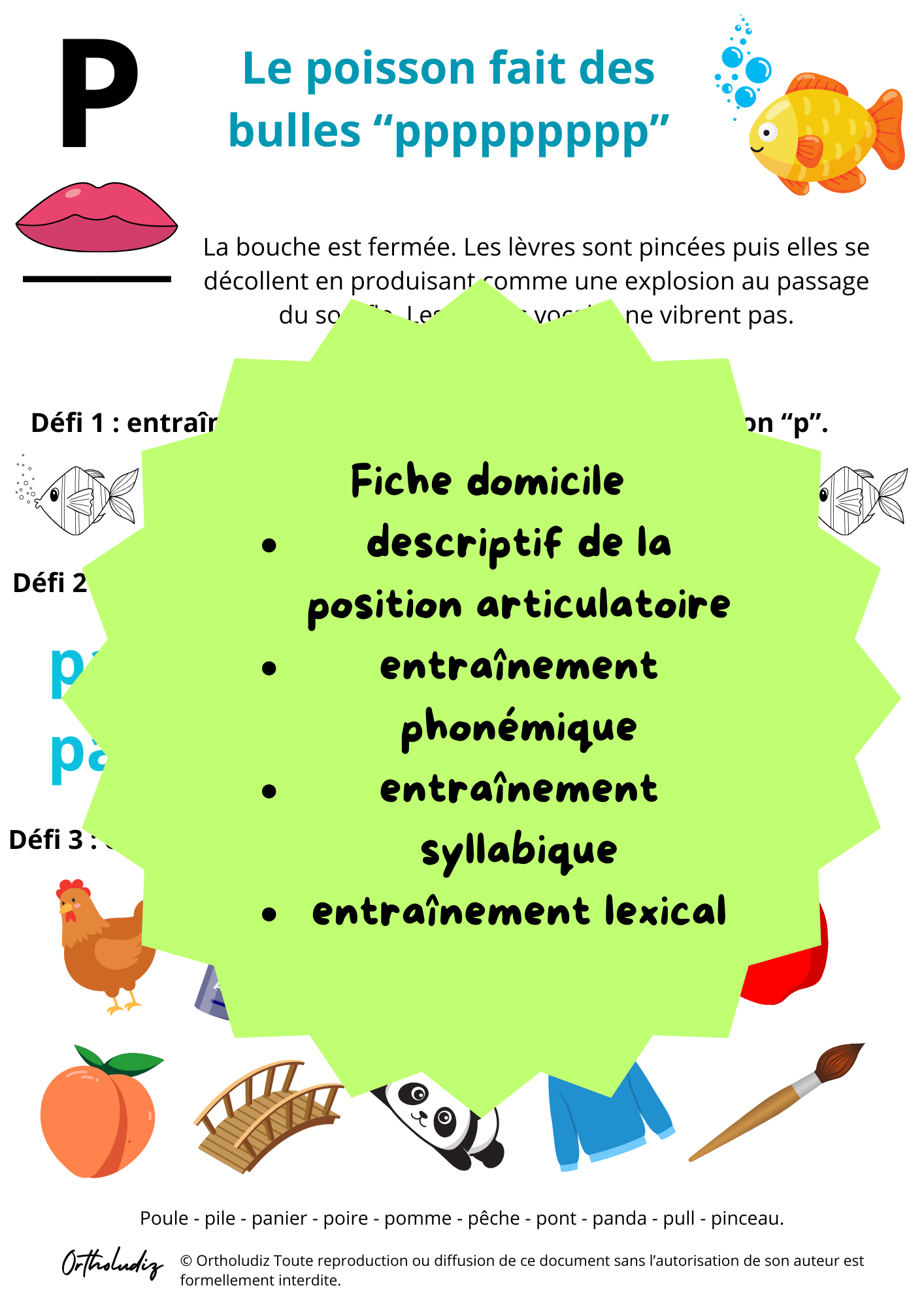 Fiche entraînement à domicile p initial