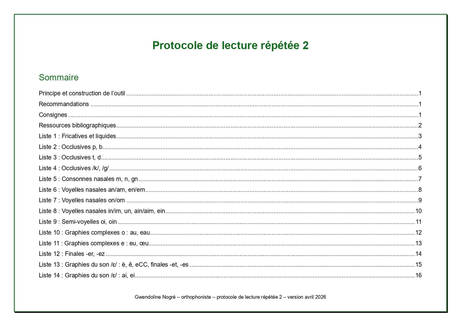 Protocole de lecture répétée 2