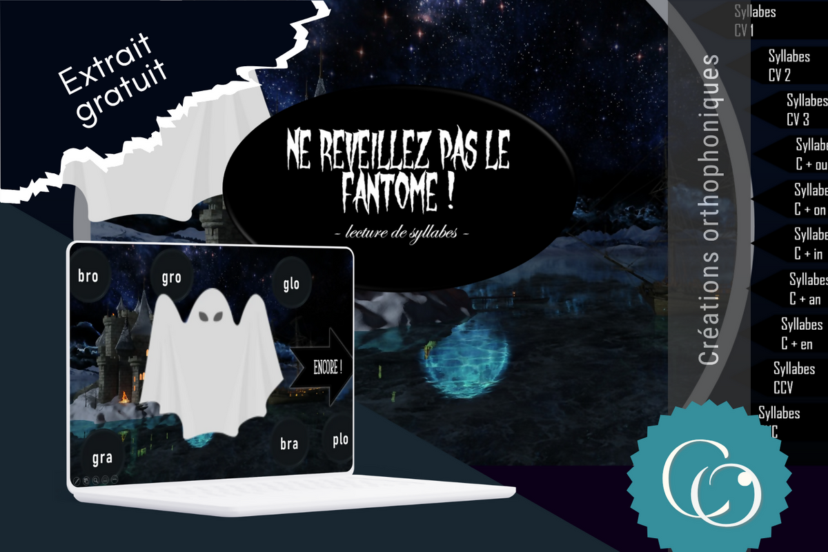 Ne réveillez pas le fantôme ! Lecture de syllabes - EXTRAIT GRATUIT