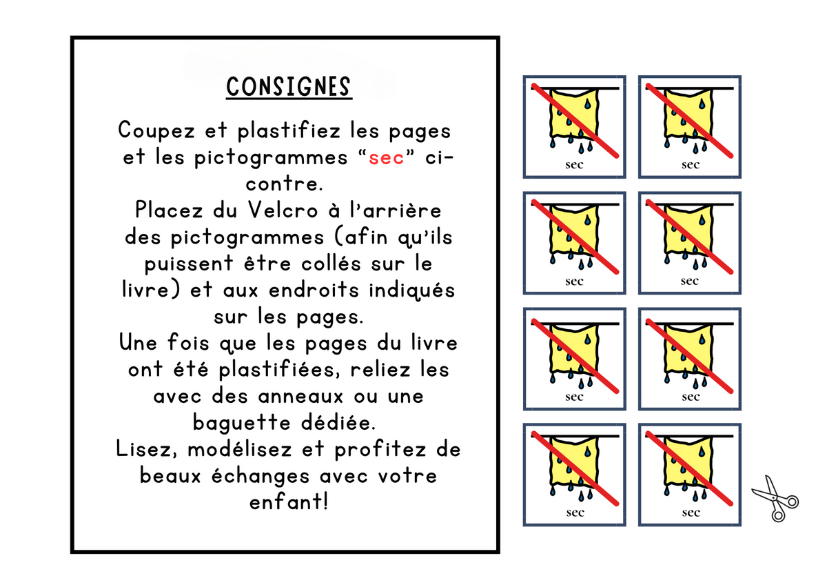 Livre Adapté en CAA, Adjectif "sec"