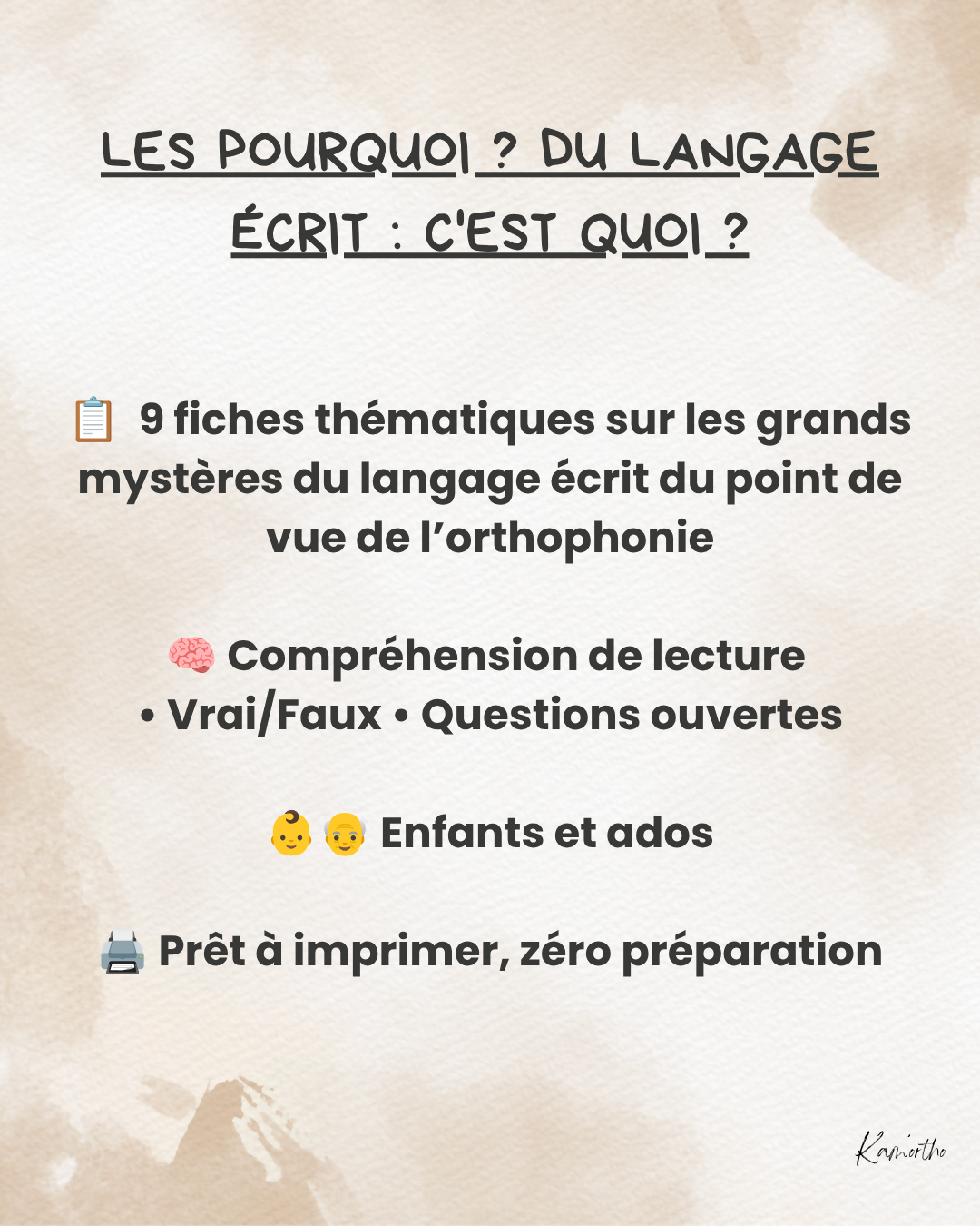 Les Pourquoi ? Du langage écrit