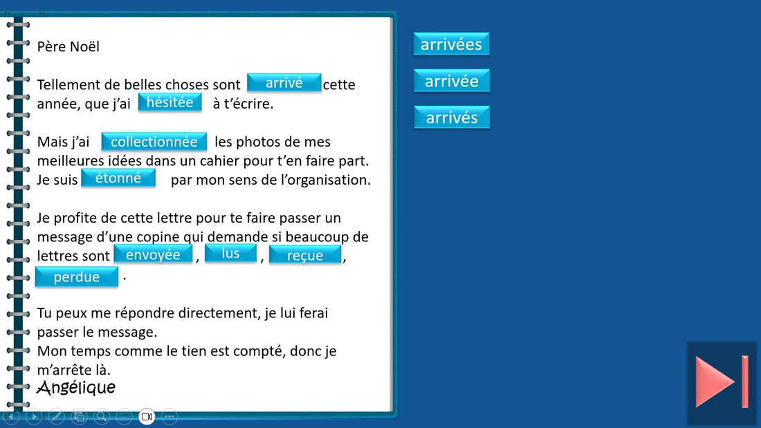 Lettres de Noël 2 (flexions verbales)