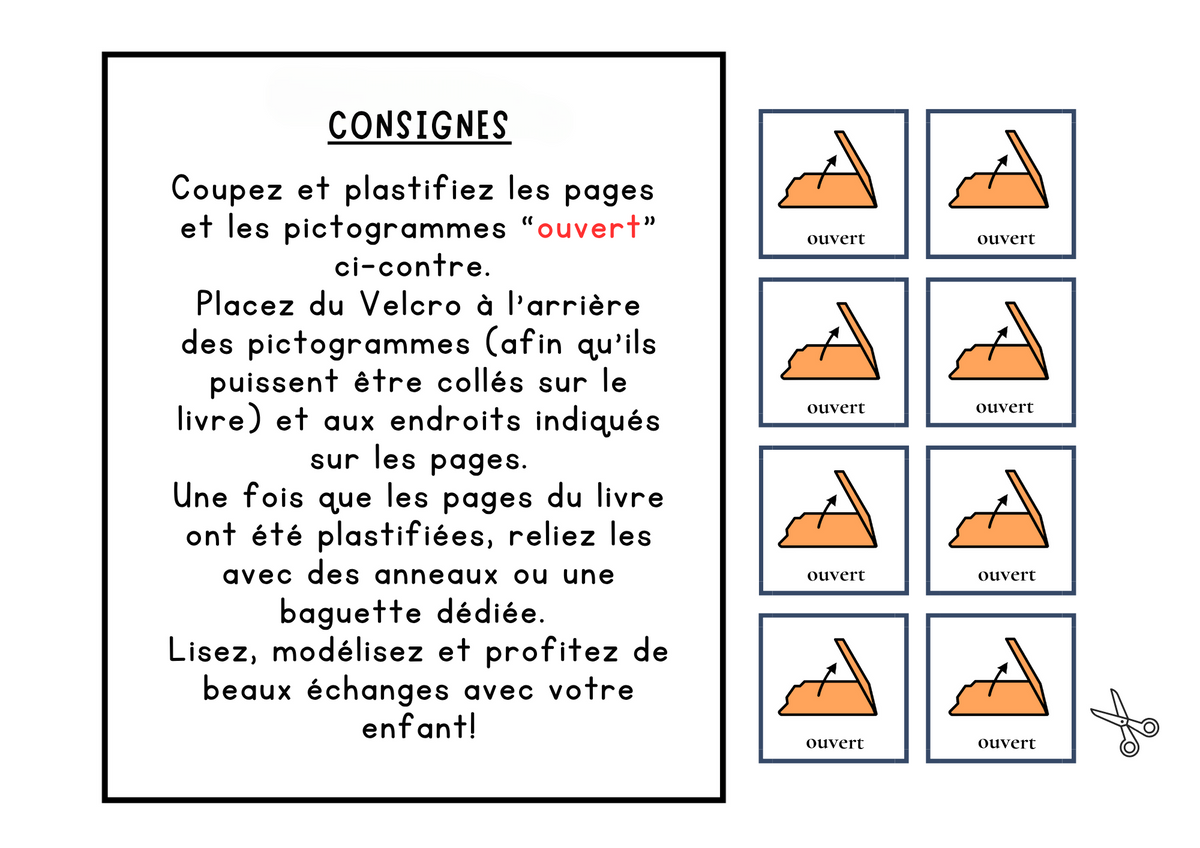 Livre Adapté en CAA, Adjectif "Ouvert"