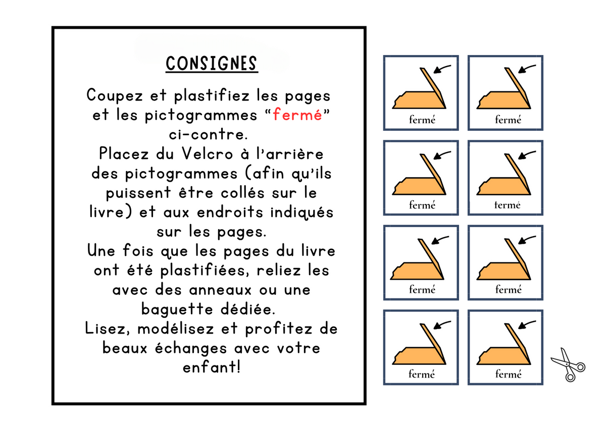 Livre Adapté en CAA, Adjectif "Fermé"