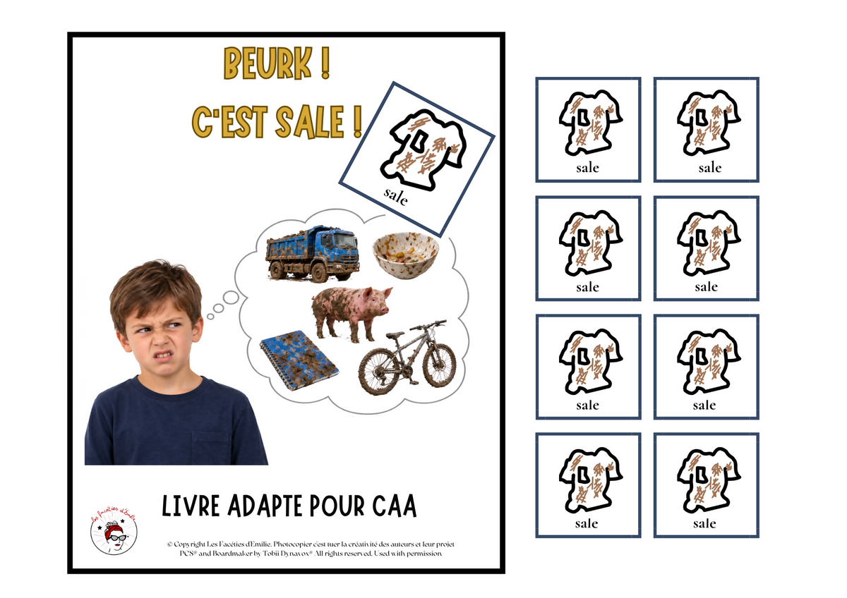 Livre Adapté en CAA, Adjectif "Sale"