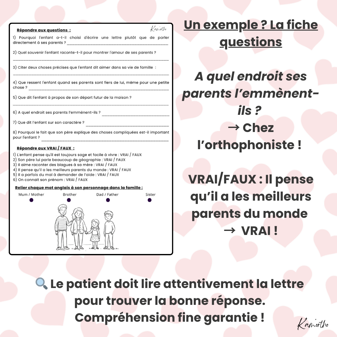 Lettre "Papa, maman, je vous aime"