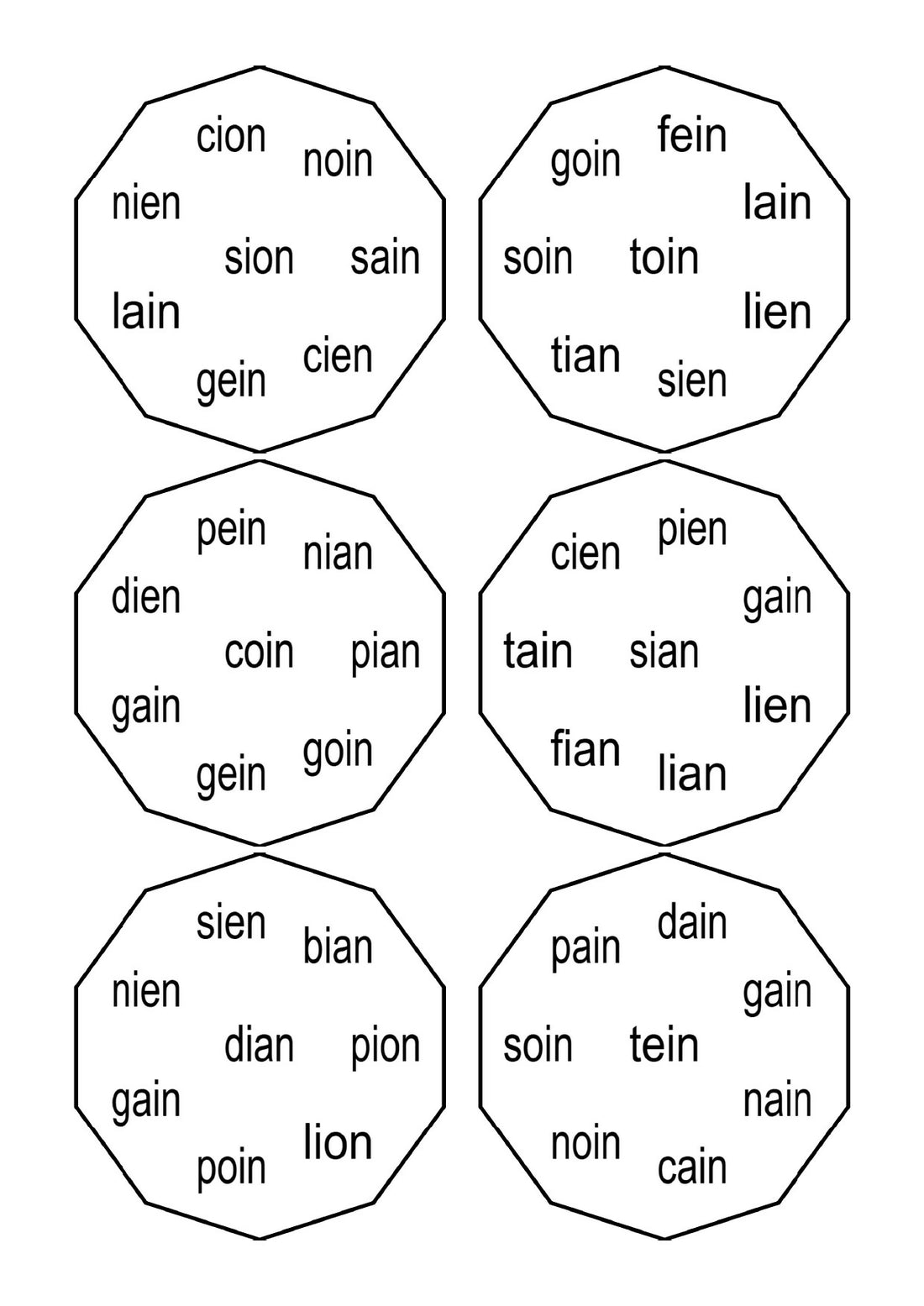 Dooble ein ien ain ian oin ion