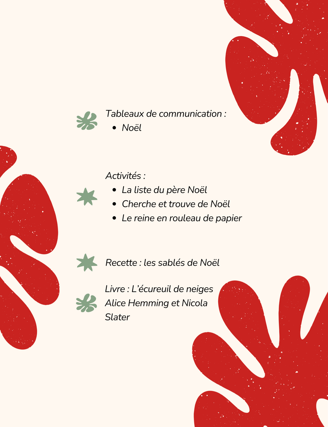 ECHANTILLON OFFERT Une année de CAA : Décembre (Noël + Hanoukkah)