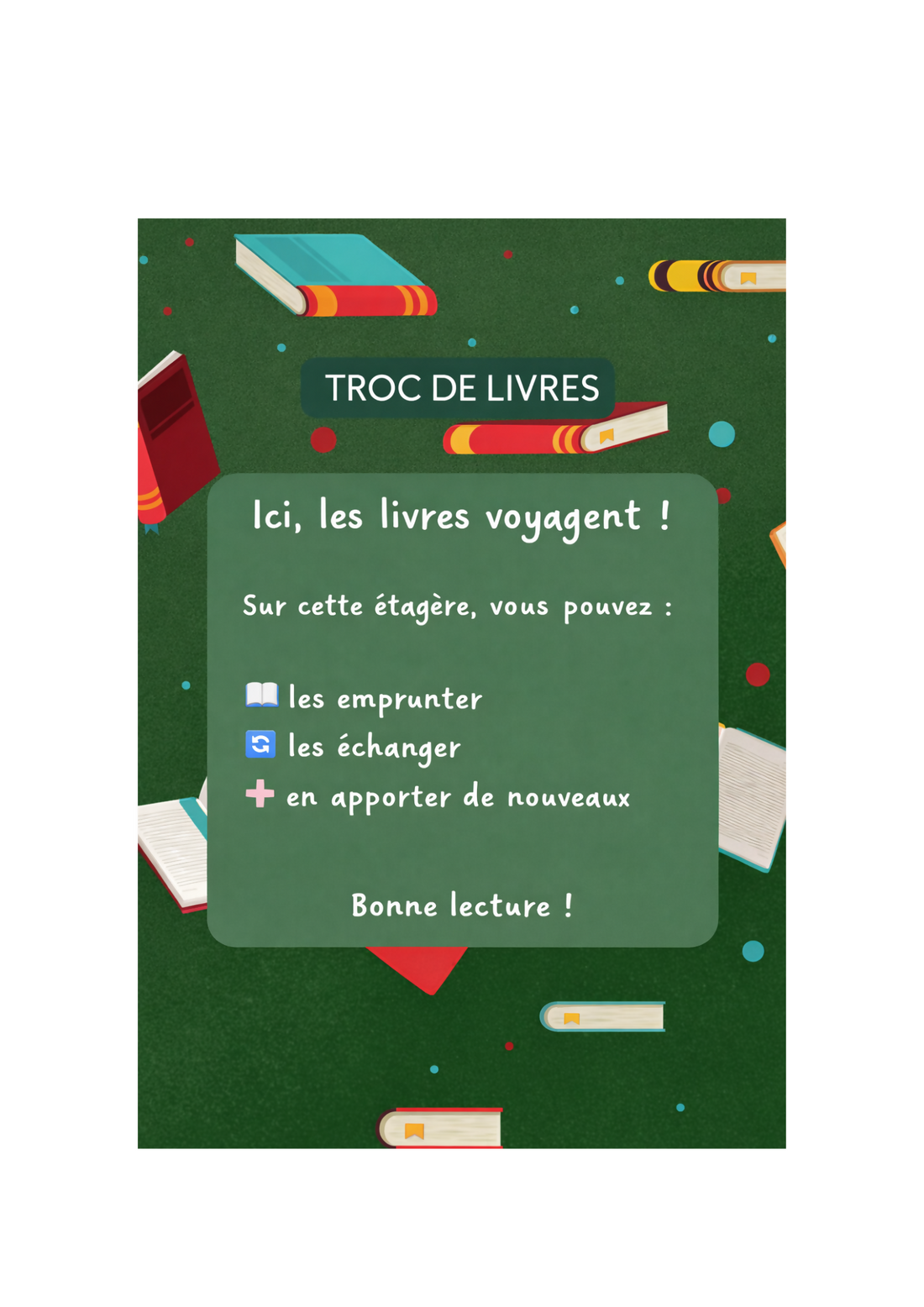 Affiche "troc de livres" offerte