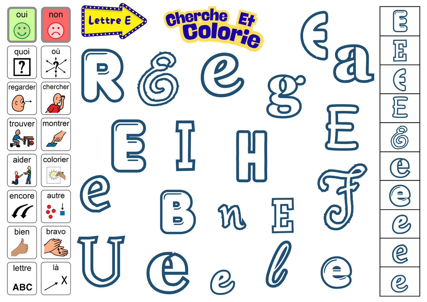 Cherche et Colorie CAA Littératie
