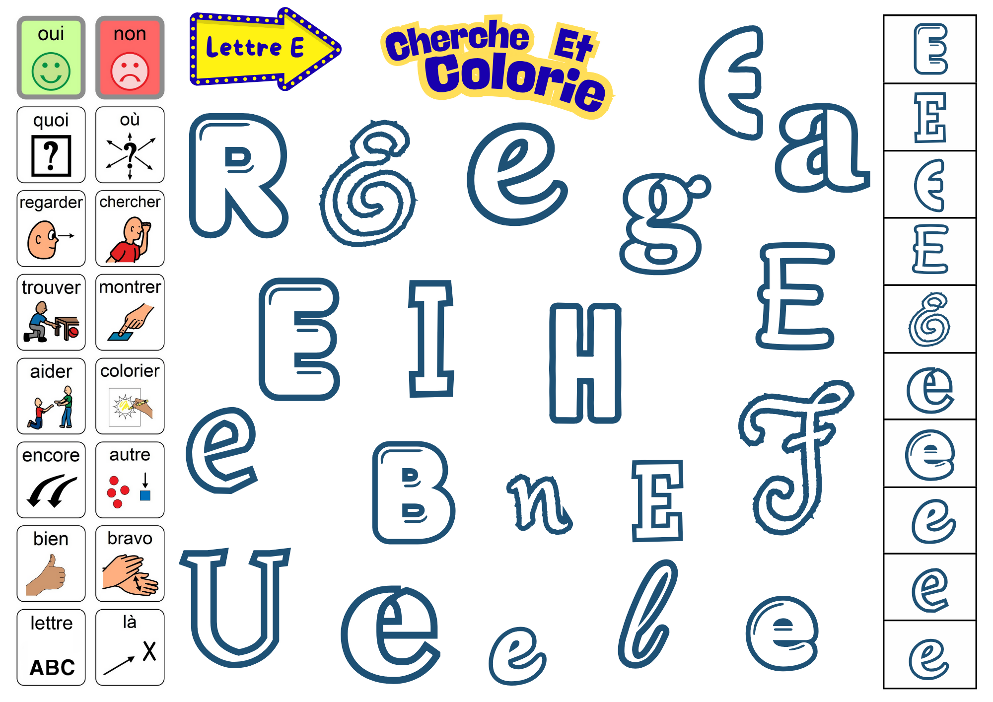 Cherche et Colorie CAA Littératie