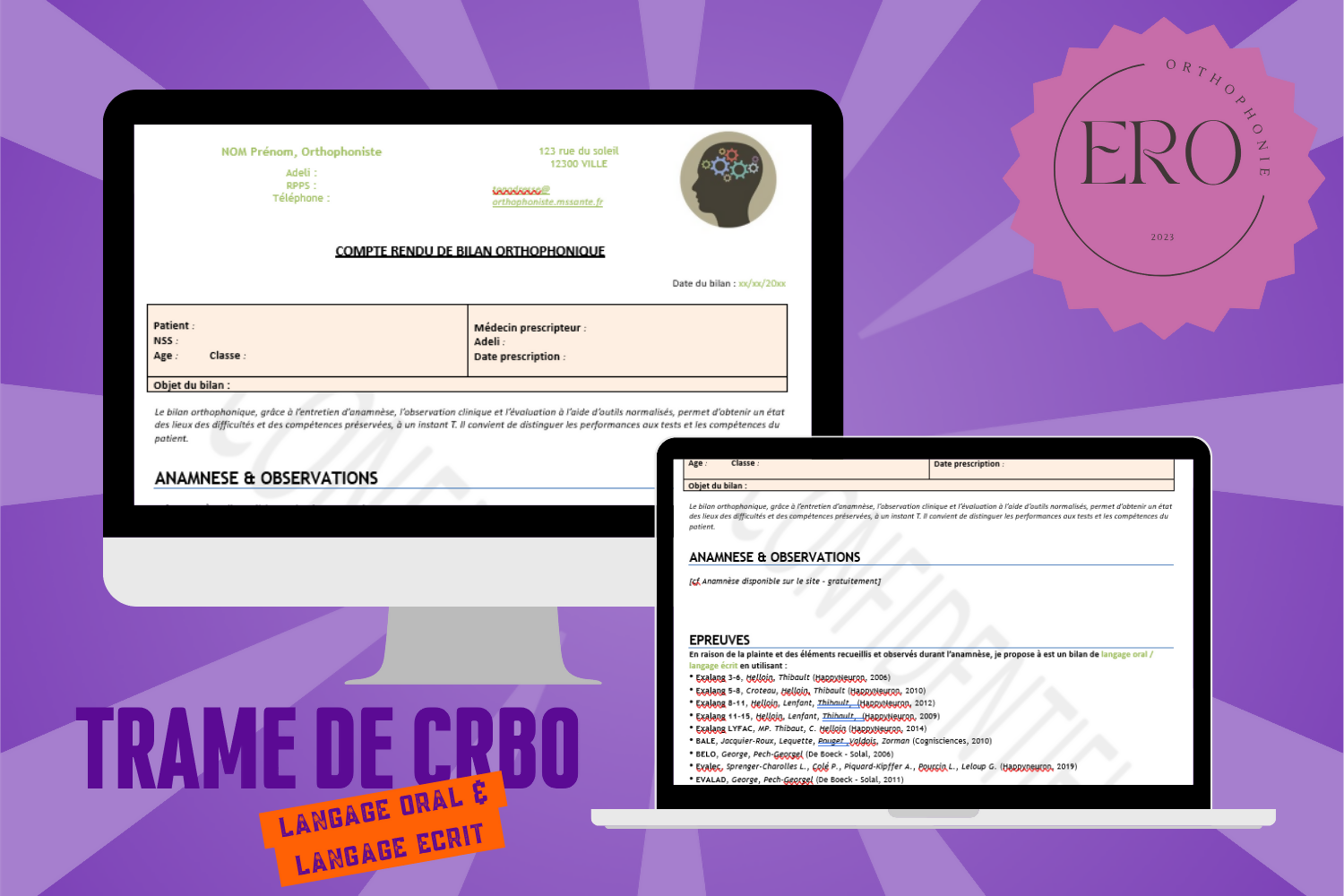 Trame de CRBO [Langage oral &amp; Langage écrit], version 1
