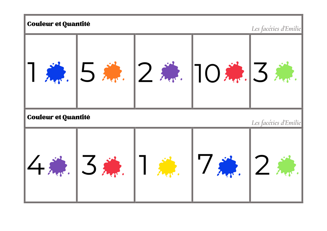 Atelier de tri : couleur, taille et quantité