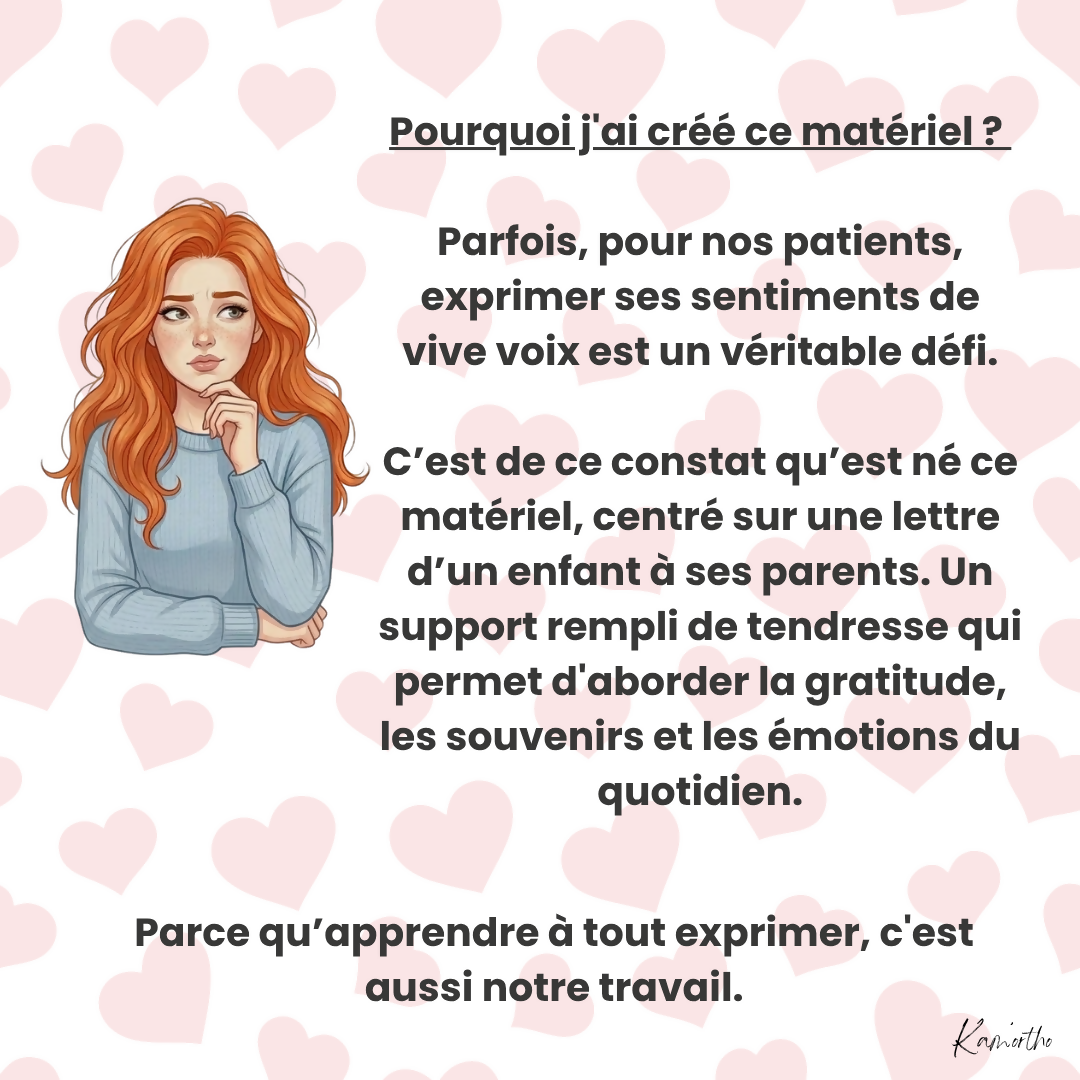 Lettre "Papa, maman, je vous aime"