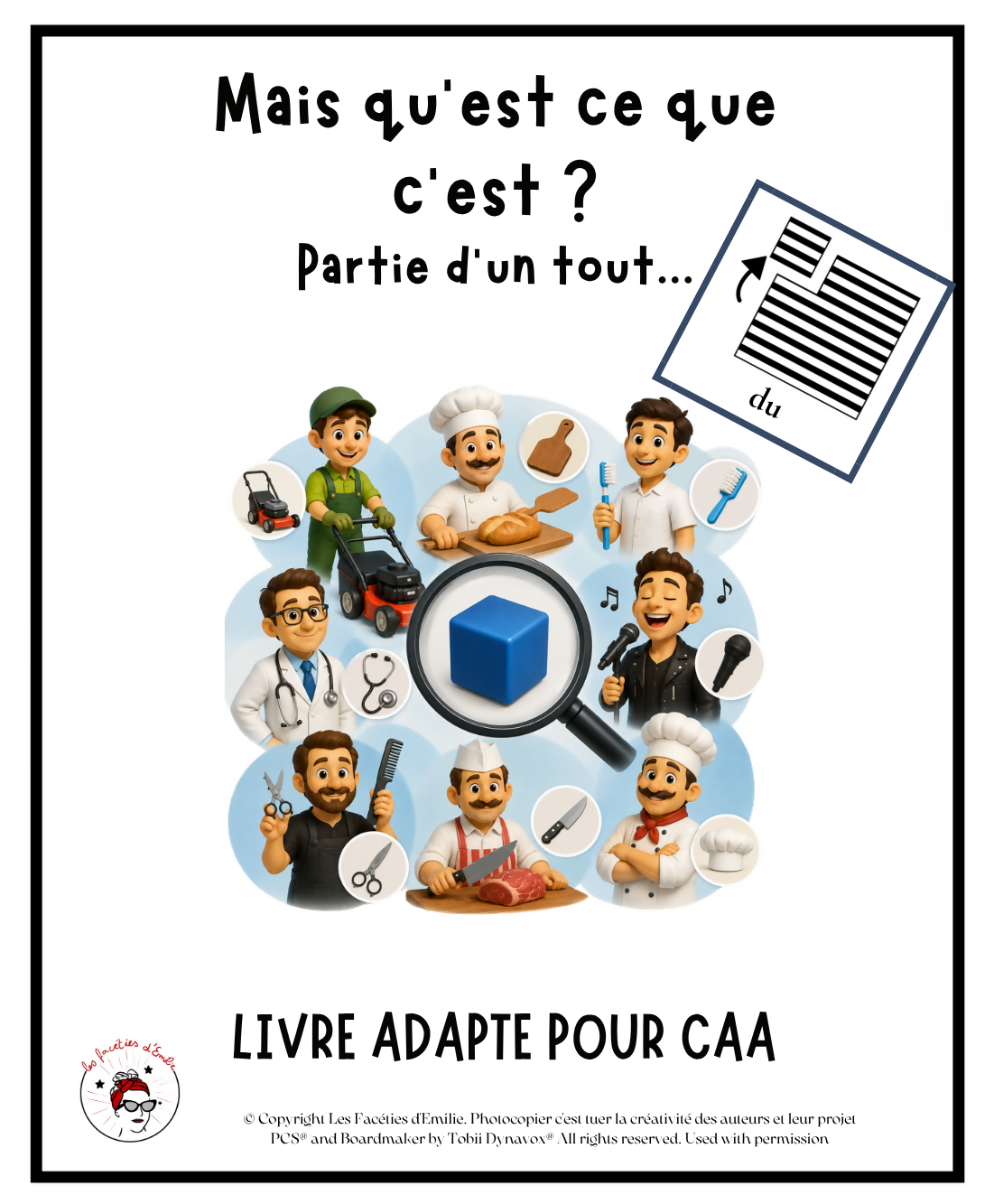 Ensemble de 8 livres adpatés CAA, Article "Du" et "De La"